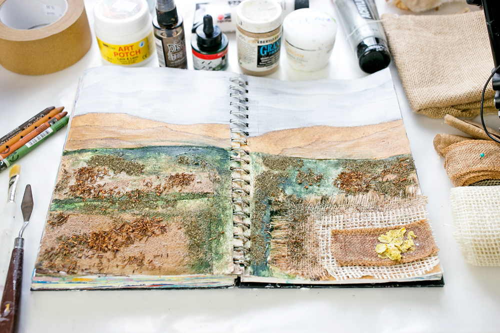 Art Journal 3 - Natural Mixed Media Painting - finished